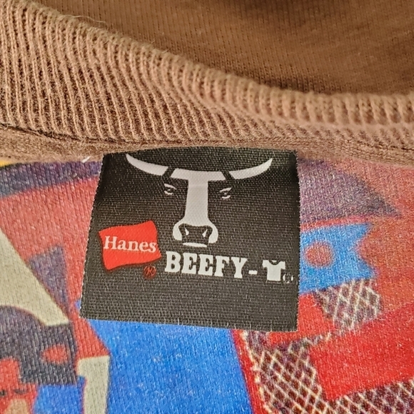 XXL Picasso Three Musicians Hanes Brown Graphic Short Sleeve Tee - Picture 10 of 11